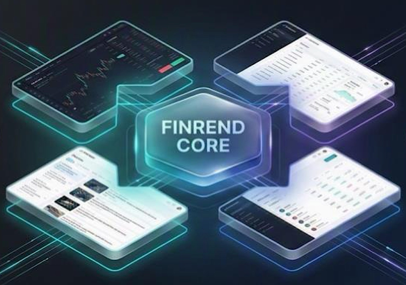 Finrend Core: dört modülün merkezinde bütünleşik yatırım ekosistemi diyagramı.